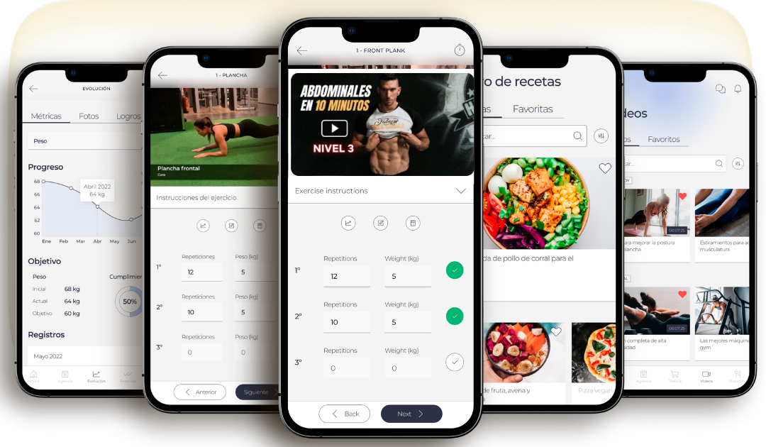 Vista de la app Fatness Online